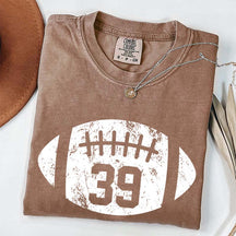 Custom Comfort Colors Football Kids Jersey Number T-Shirt