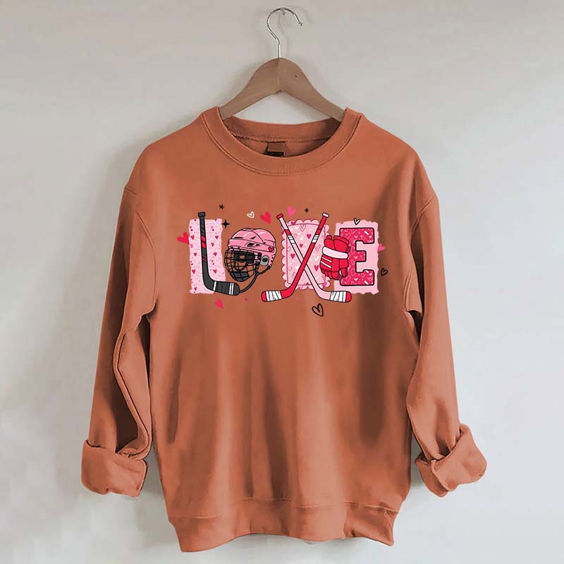 Hockey Valentine Heart Sweatshirt