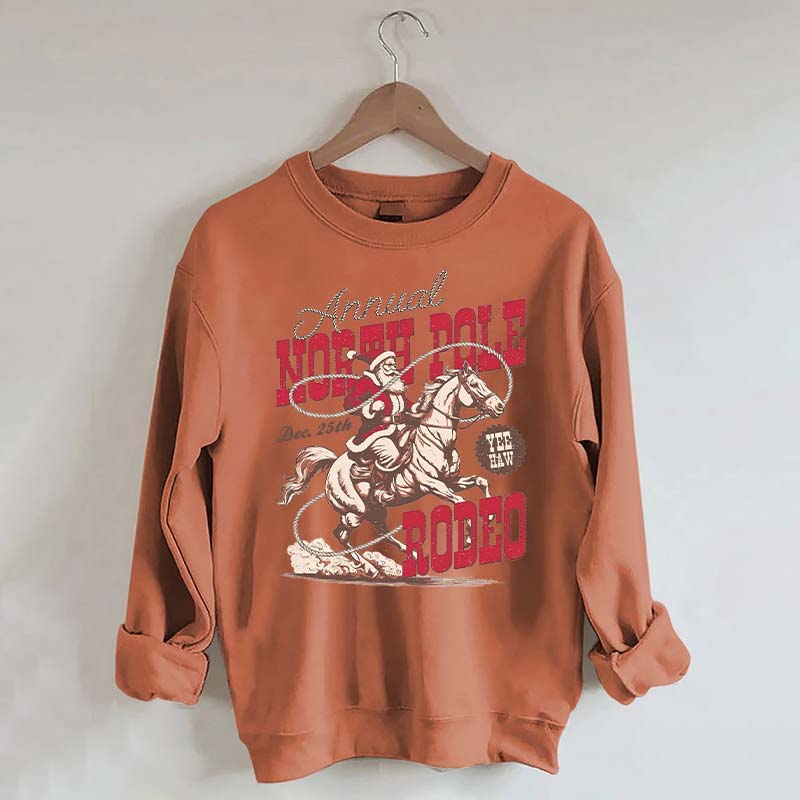 Annual North Pole Rodeo Western Christmas Sweatshirt
