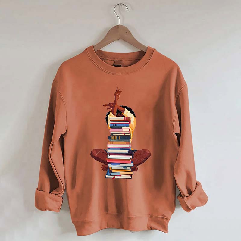 Black Woman With Books Sweatshirt
