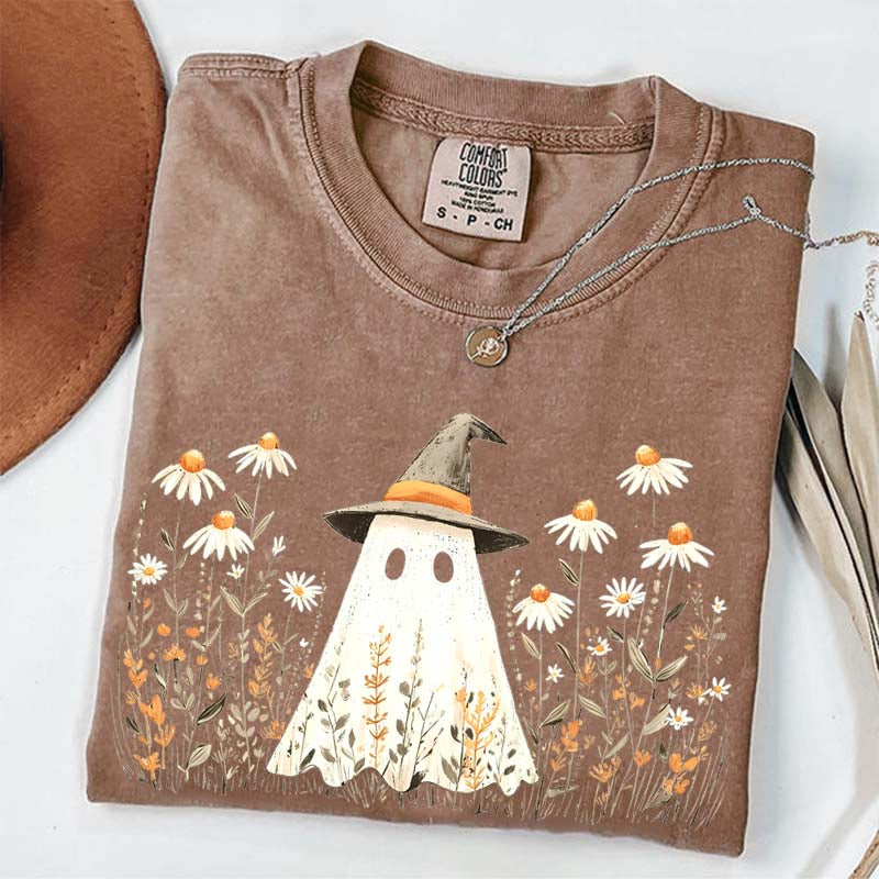 Retro Halloween Fall Aesthetic Daisy Flower T-Shirt