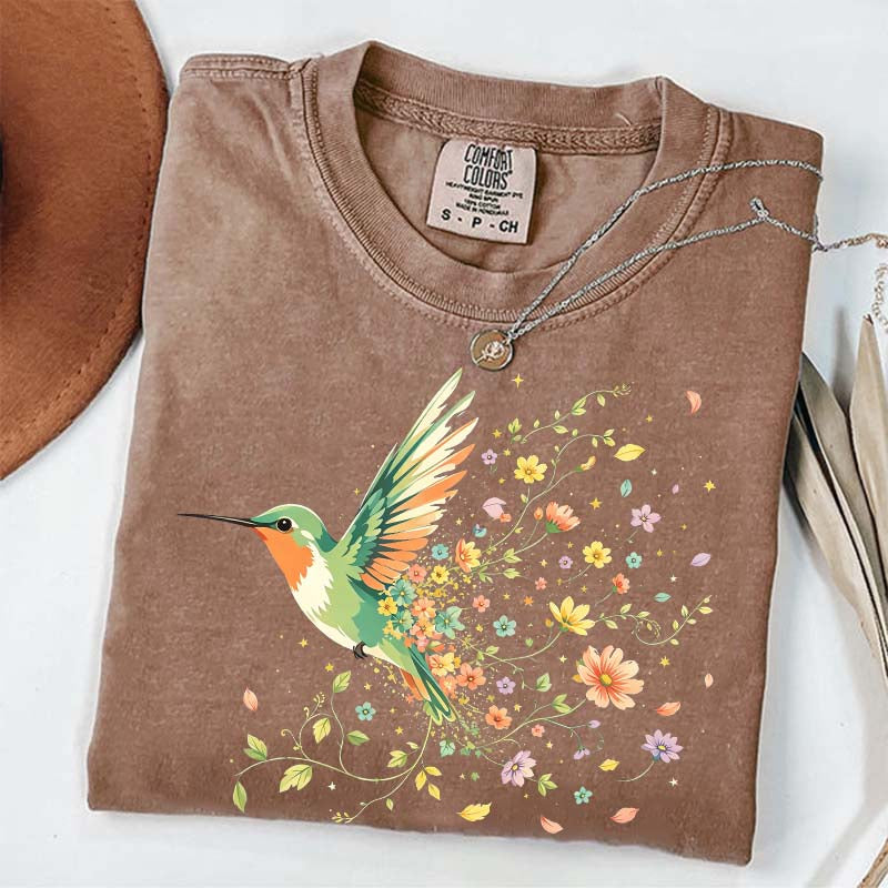 Hummingbird Wildflower Botanical Nature T-Shirt