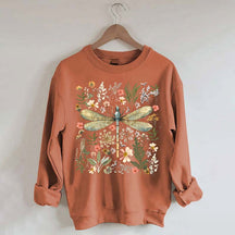 Dragonfly Floral Cottagecore Botanical Retro Sweatshirt