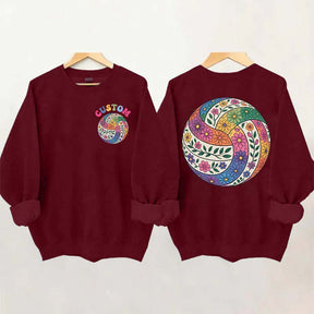 Personalized Volleyball Floral Sweatshirt