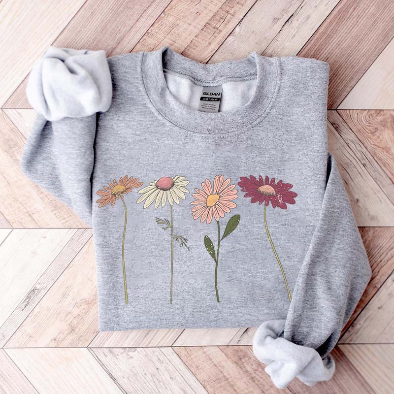 Vintage Floral Boho Wildflower Cottagecore Sweatshirt