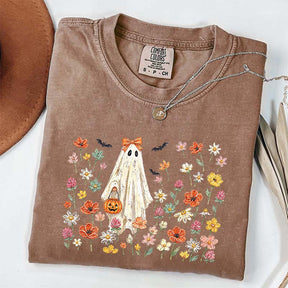 Coquette Floral Ghost Wildflowers Cute T-Shirt