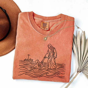 Jesus Walking on Water Comfort Colors T-Shirt