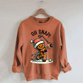 Oh Snap Gingerbreadman Golfer Sweatshirt