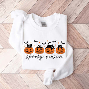 Spooky Season Black Cats Pumpkin Sweatshirt