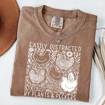 Easily Distracted By Plants and Peckers Wildflowers T-Shirt