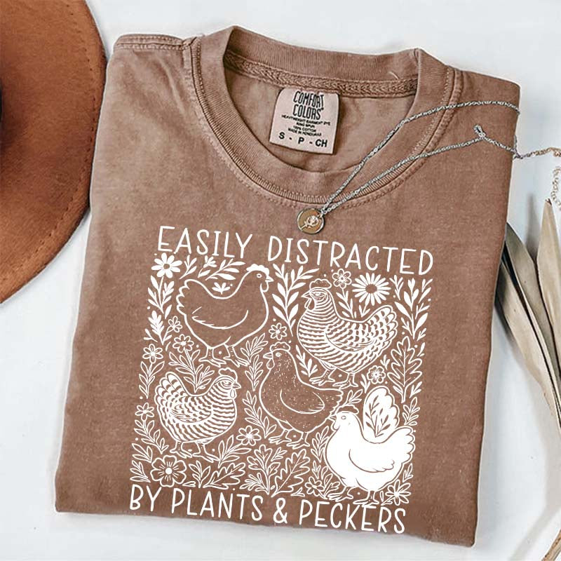 Easily Distracted By Plants and Peckers Wildflowers T-Shirt