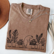 Cats and Plants Line T-Shirt