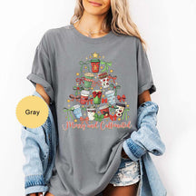 Merry And Caffeinated Christmas Tree T-Shirt