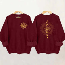 Celestial Moon Phase And Sun Sweatshirt
