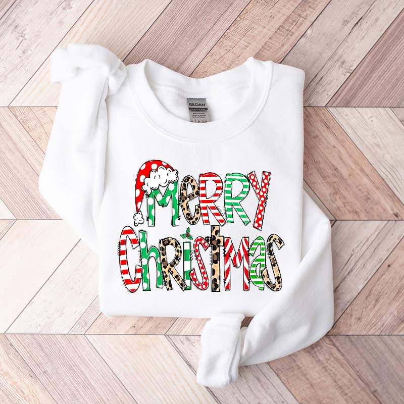 Womens Merry Christmas Cute Sweatshirt