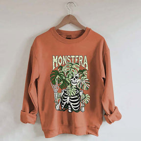 Monstera Skeleton Botanical Plant Sweatshirt