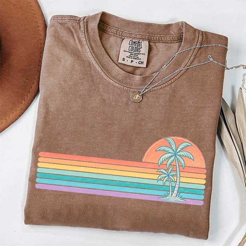 Retro Sun Summer Stripes T-Shirt