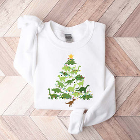 Dinosaur Christmas Tree Xmas Sweatshirt