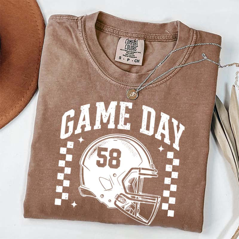 Football Season Game Day Custom Number T-Shirt