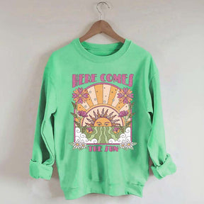 Here Comes The Sun Retro Celestial Sweatshirt