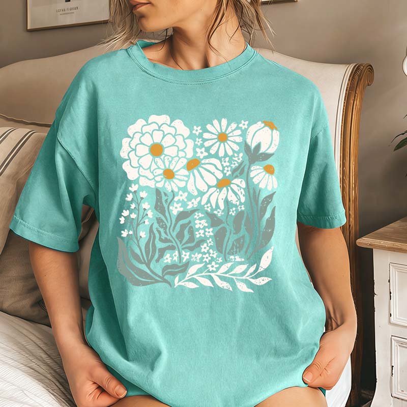 Vintage Wildflower Boho Daisy Flower T-Shirt