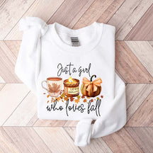 Just A Girl Who Loves Fall Football Coffee Sweatshirt