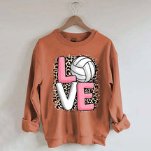 Leopard Print Love Volleyball Sweatshirt