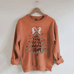 Religious Christmas Oh Come Let Us Adore Him Sweatshirt