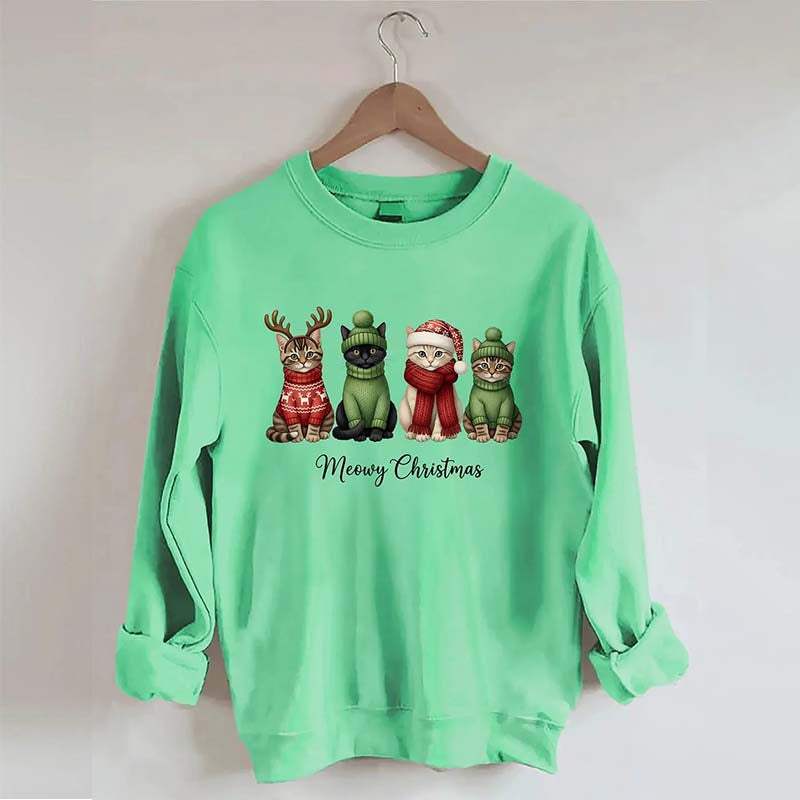 Funny Meowy Christmas Sweatshirt