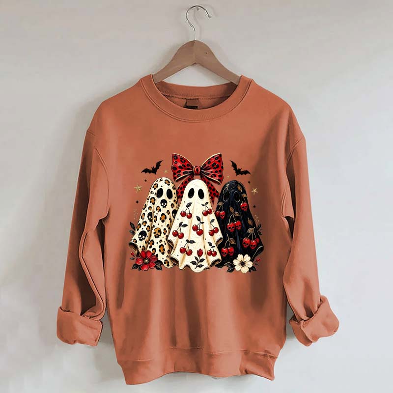 Cherry Ghost Coquette Halloween Sweatshirt