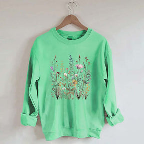 Pressed Flowers Watercolor floral Gender Sweatshirt