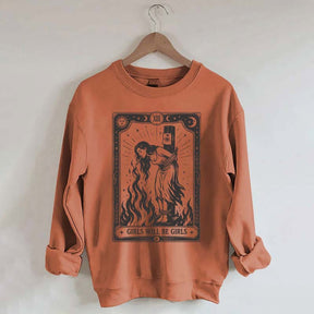 Retro Girls Will Be Girls Witch With Sigarete Sweatshirt
