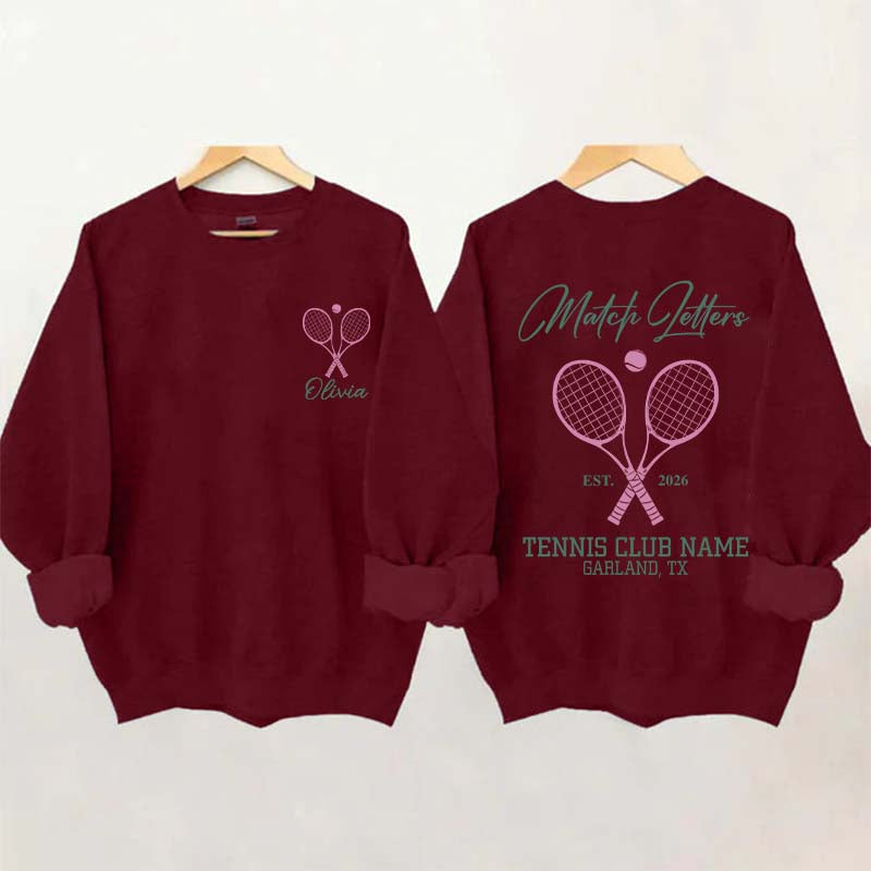 Personalized Tennis Club Coach Sweatshirt