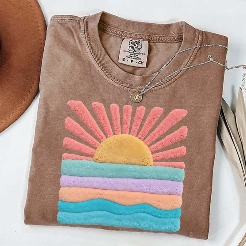 Trendy Aesthetic Sun Printed T-Shirt