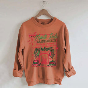 North Pole Readers Club Coquette Christmas Book Sweatshirt