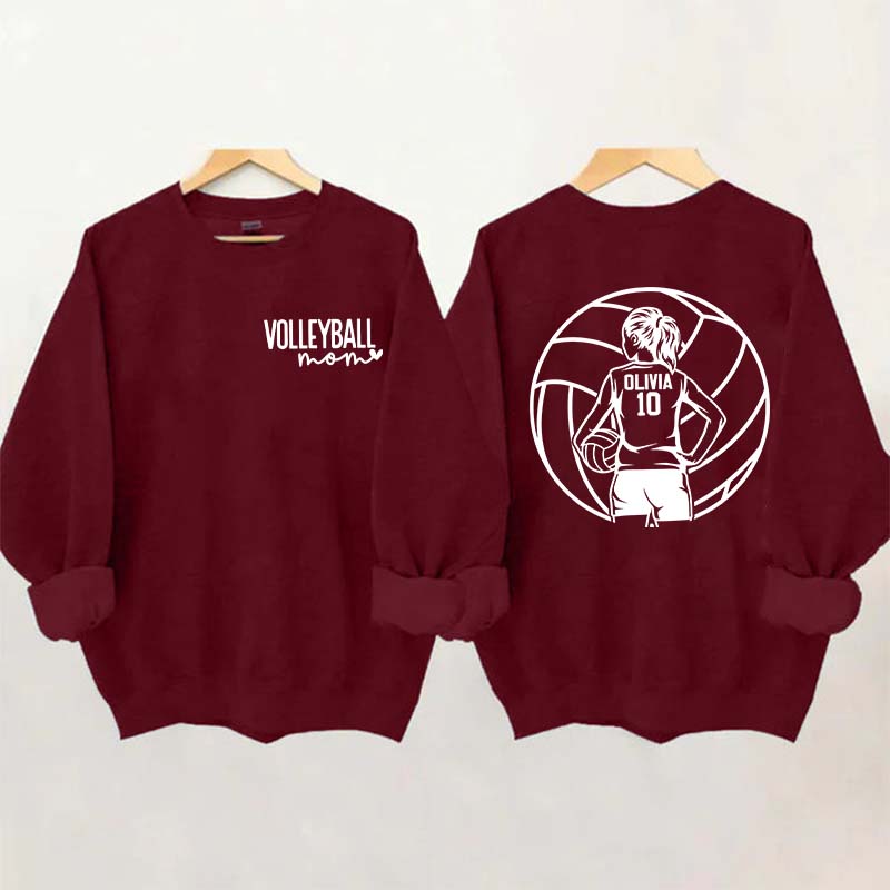 Personalized Volleyball Mom Name & Number Sweatshirt
