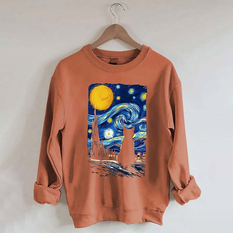 Van Gogh Cat Funny Sweatshirt
