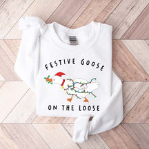 Xmas Duck Festive Goose On The Loose Sweatshirt