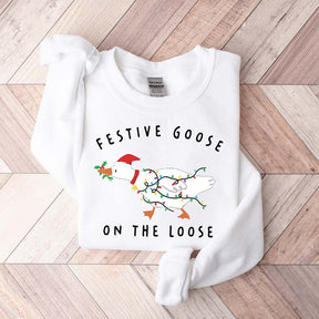 Xmas Duck Festive Goose On The Loose Sweatshirt