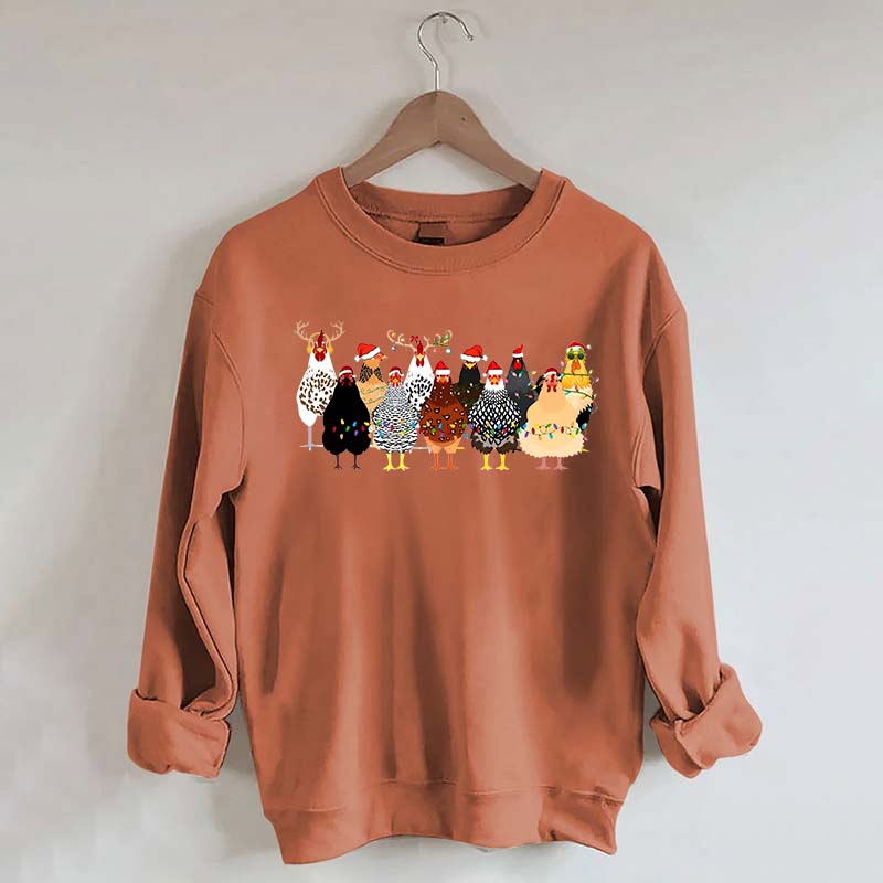 Funny Christmas Holiday Chickens Sweatshirt