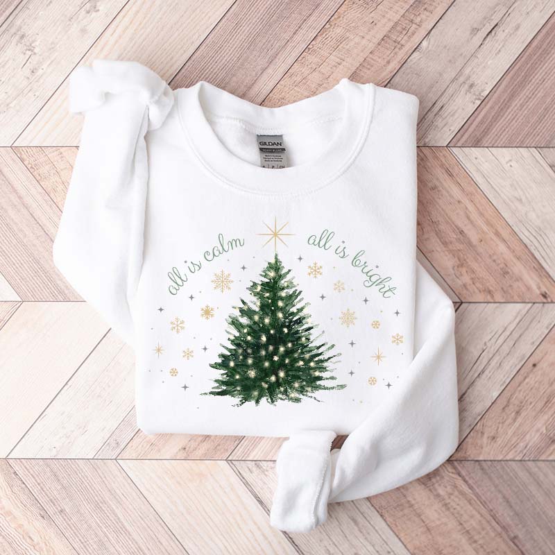 Minimal Chic Holiday Bright Christmas Tree Sweatshirt