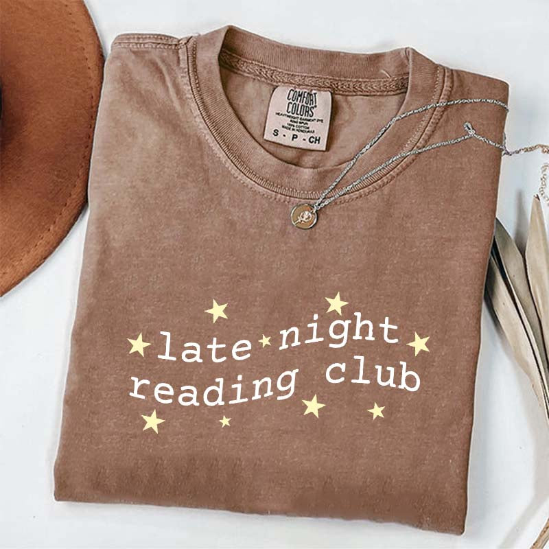 Cute Late Night Reading Club T-Shirt