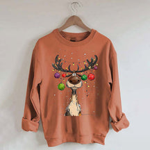 Vintage Reindeer Christmas Light Xmas Sweatshirt