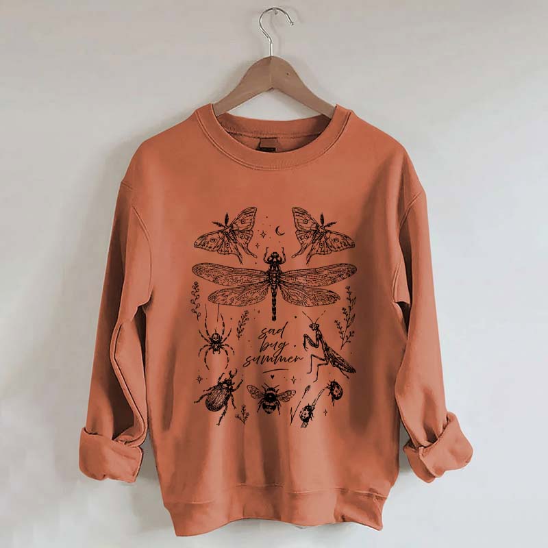 Retro Sad Bug Summer Nature Sweatshirt