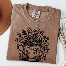 Cottagecore Teacup Floral T-Shirt