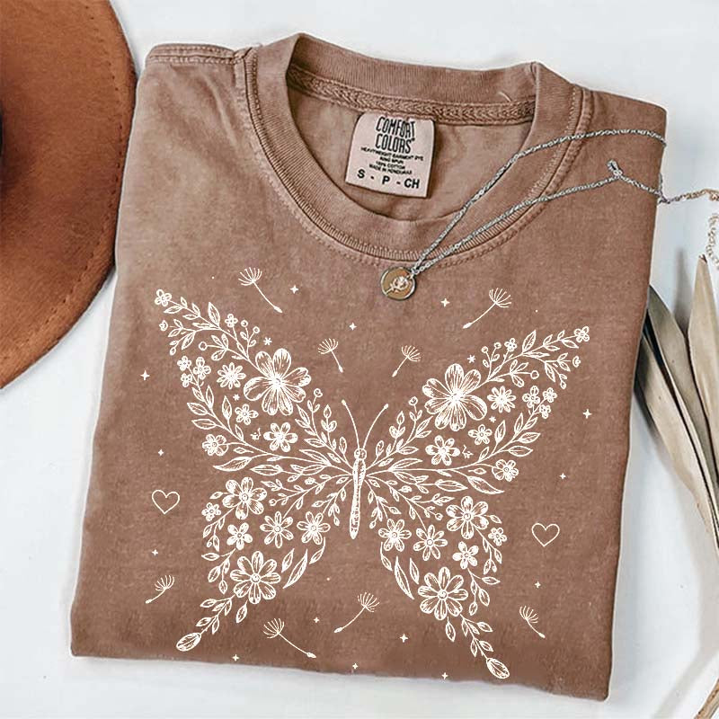 Floral Butterfly Dandelion Wildflower T-Shirt