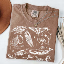 Sea Animals 90s Vintage Style T-Shirt
