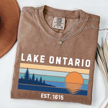 Lake Ontario Great Lakes Sunset Graphic T-Shirt