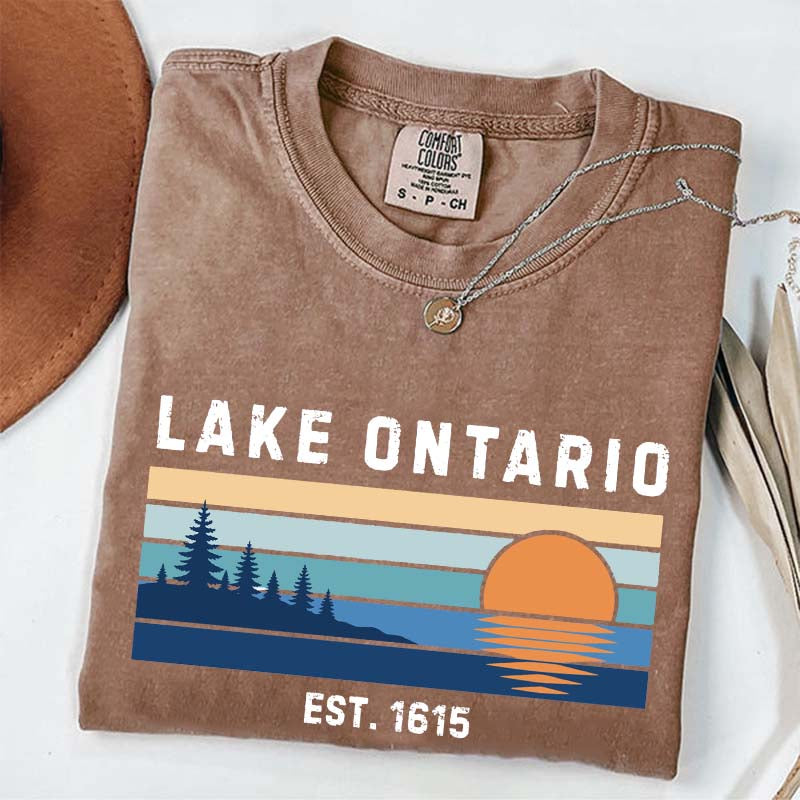 Lake Ontario Great Lakes Sunset Graphic T-Shirt