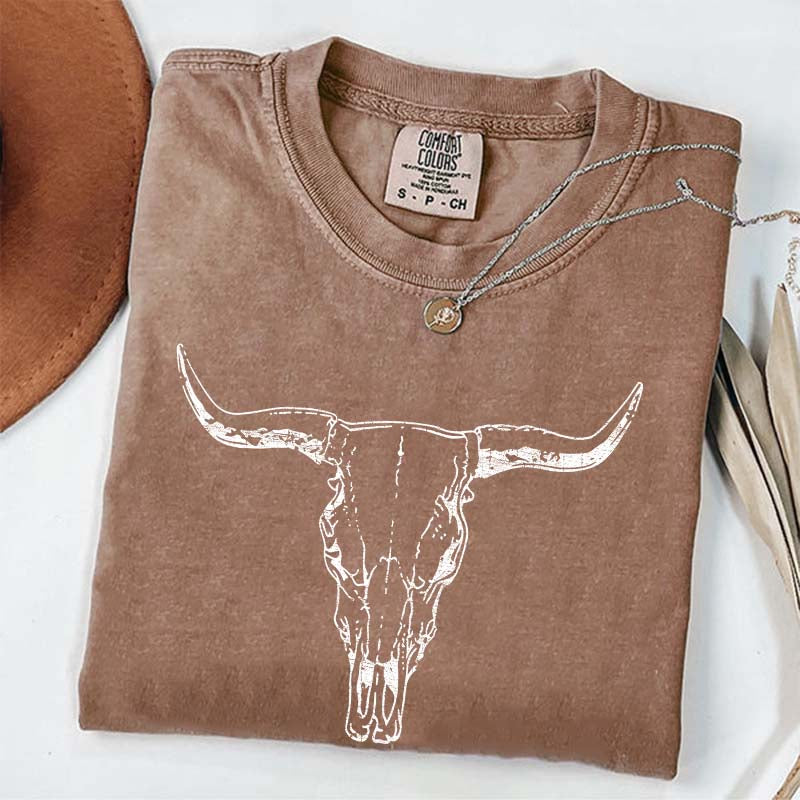 Comfort Colors Boho Cow Skull T-Shirt
